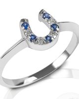 Kelly Herd Women's Blue & Clear Horseshoe Ring