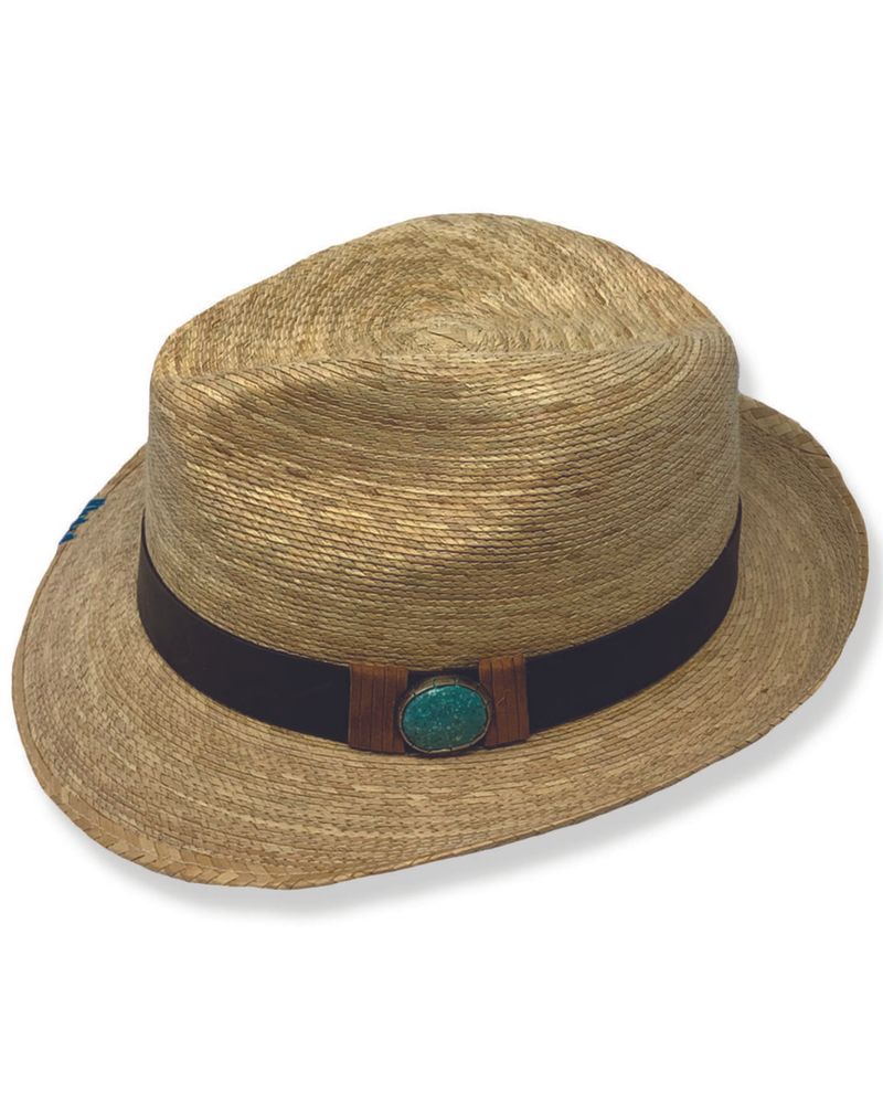 Atwood Men's Kelsey Turquoise Concho Straw Fedora