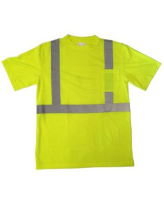 Utility Pro Men's Hi-Vis Short Sleeve Work Pocket Yellow T-Shirt - Big