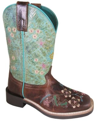 Smoky Mountain Little Girls' Wildflower Western Boots - Broad Square Toe