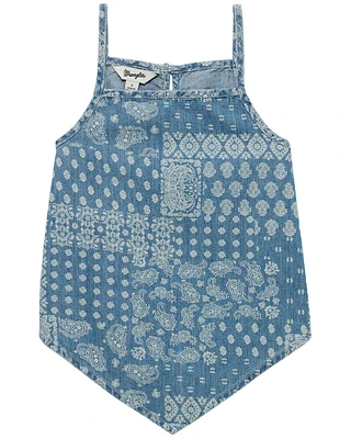 Wrangler Girls' Bandana Print Denim Tank