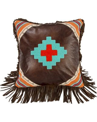 HiEnd Accents Embroidered Southwestern Fringe Pillow