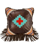 HiEnd Accents Embroidered Southwestern Fringe Pillow