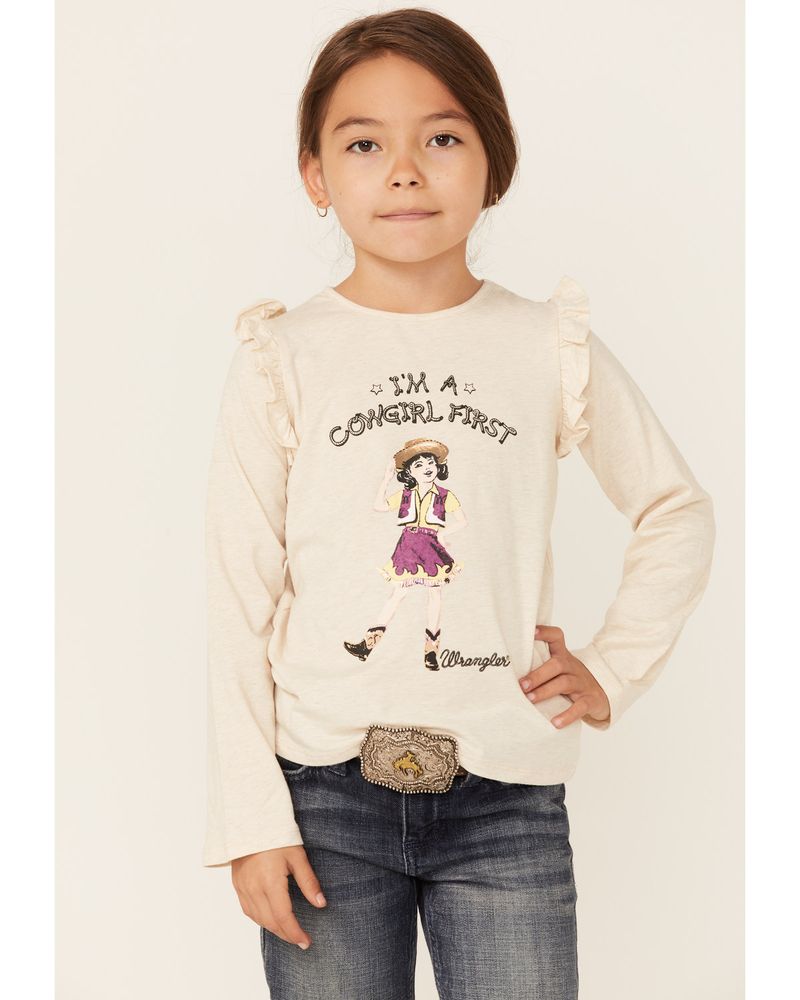 Wrangler Girls' Cowgirl First Long Sleeve T-Shirt