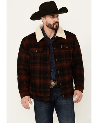 Cinch Men's Plaid Print Sherpa Lined Trucker Jacket