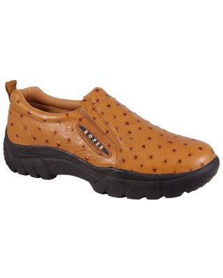 Roper Performance Slip-On Ostrich Print Casual Shoes - Wide