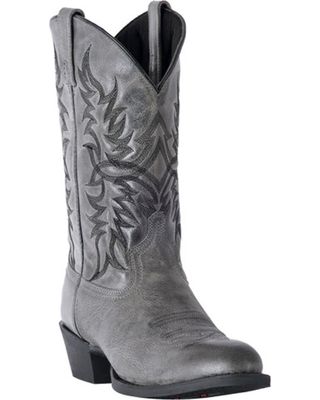 Laredo Men's Harding Grey Waxy Leather Cowboy Boots - Medium Toe