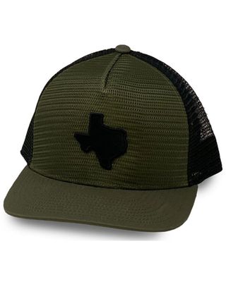 Oil Field Hats Men's Loden & Black Texas State Patch Mesh Ball Cap