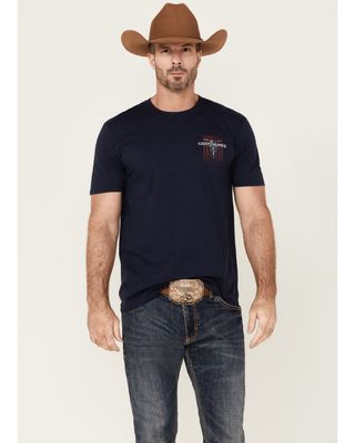Cody James Men's Navy Bull Flag Graphic Short Sleeve T-Shirt
