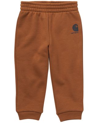 Carhartt Toddler Boys' Brown Brandmark Graphic Loose Fit Fleece Sweatpant