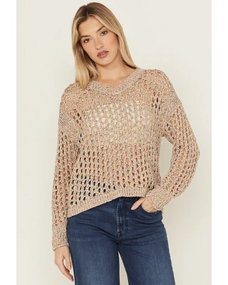 Cleo + Wolf Women's Allison Spacedye Open Weave Sweater