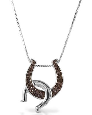 Kelly Herd Women's Cognac Double Horseshoe Necklace