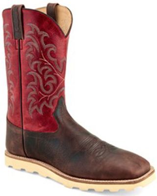 Old West Men's Red Shaft Western Boots - Broad Square Toe