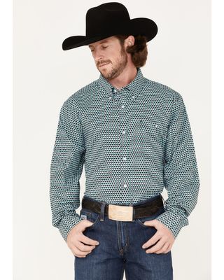 Rank 45 Men's Colt Geo Print Long Sleeve Button-Down Western Shirt