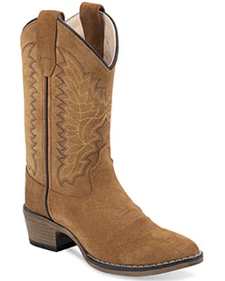 Old West Girls' Suede Western Boots - Round Toe
