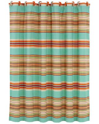 HiEnd Accents Turquoise Serape Shower Curtain