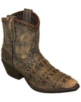 Abilene Women's Rawhide Sanded Western Booties - Snip Toe