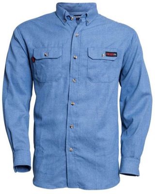 Tecgen Men's FR Solid Long Sleeve Button Down Work Shirt - Big