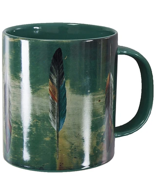 HiEnd Accents Tossed Feather Design Mug Set