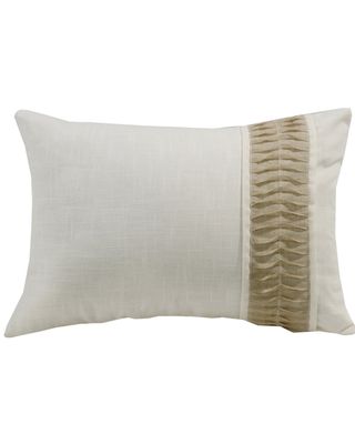 HiEnd Accents White Linen Pillow With Rouching Detail