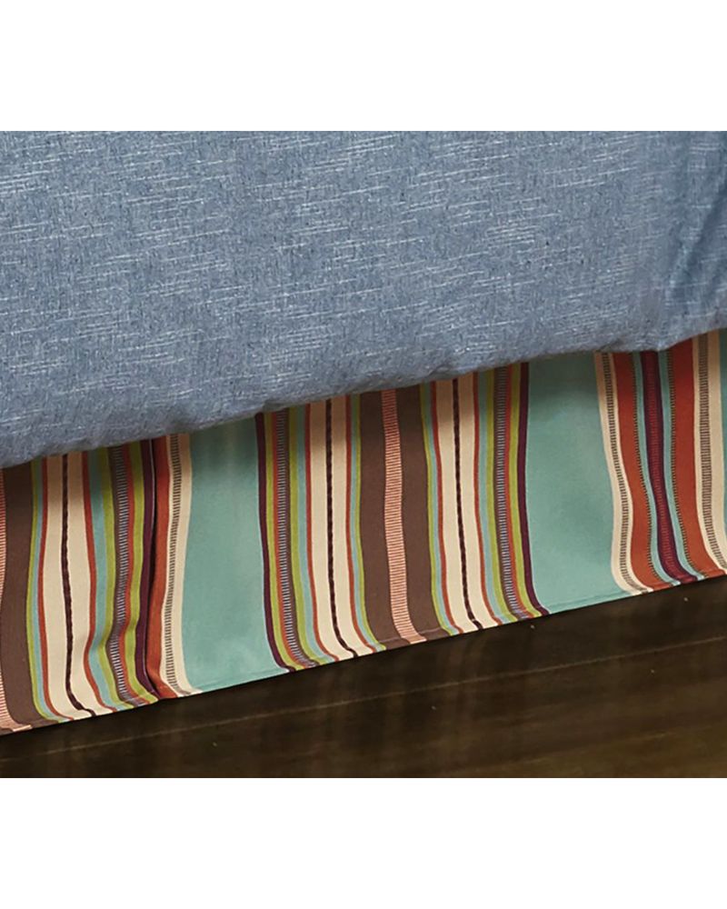 HiEnd Accents Turquoise Serape Bed Skirt - Full