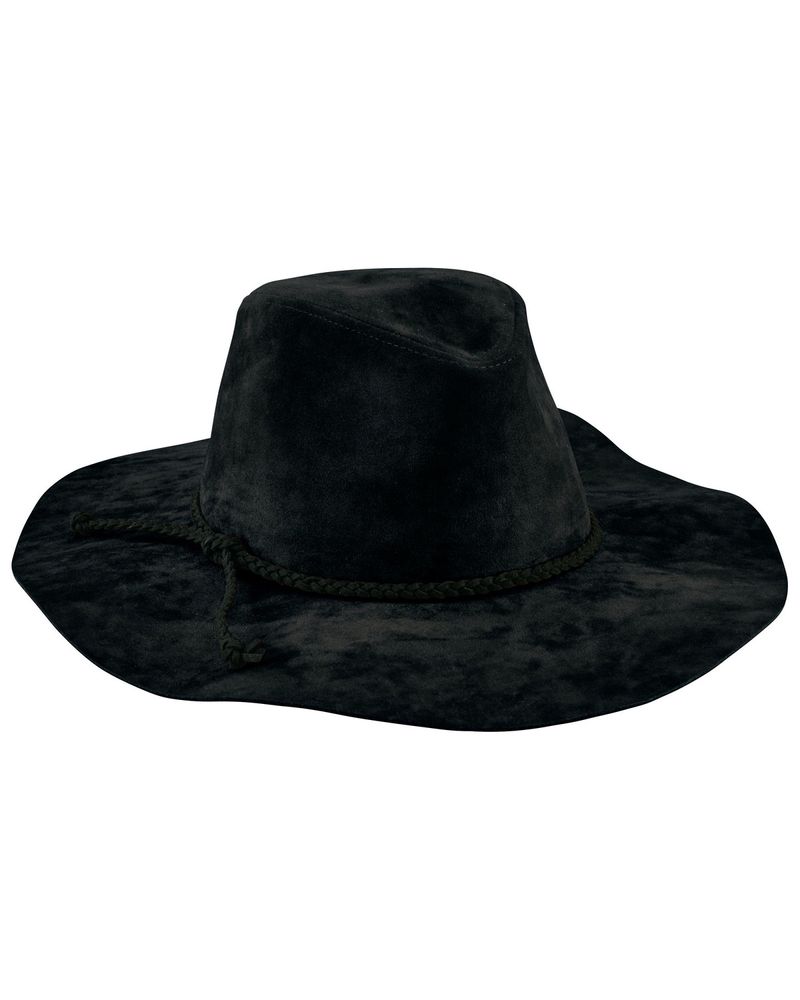 San Diego Hat Company Women's Faux Suede Braided Floppy Fedora