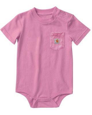 Carhartt Infant-Girls' Short Sleeve Logo Pocket Onesie