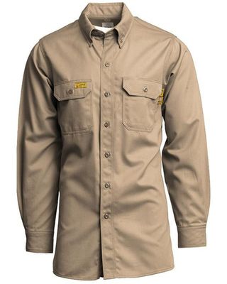 Lapco Men's FR Solid Uniform Long Sleeve Button Down Work Shirt