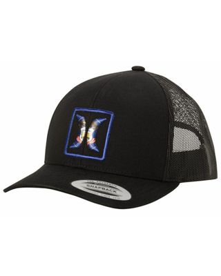 Hurley Men's Black On Black Utah Embroidered Logo Mesh-Back Baseball Hat