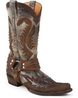 Stetson Men's Crackle Harness Western Boots - Square Toe