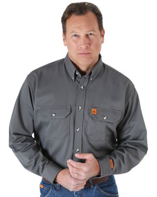 Wrangler Riggs Men's FR Long Sleeve Button Down Work Shirt