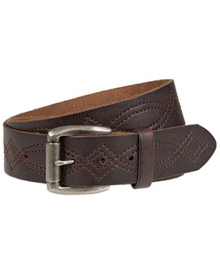 Wrangler Men's Brown Stitched Belt