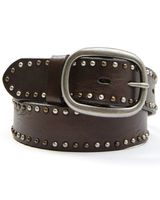 Bed Stu Women's Dark Brown Multi Studded Leather Belt