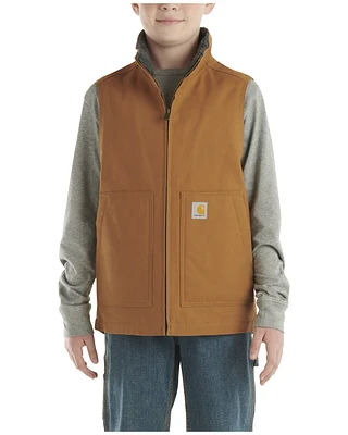 Carhartt Boys' Canvas Sherpa Lined Vest