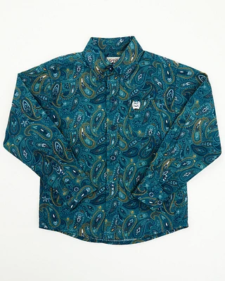 Cinch Toddler Boys' Paisley Print Long Sleeve Button-Down Western Shirt