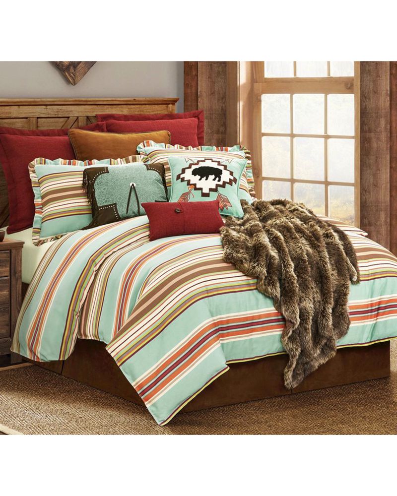 HiEnd Accents Turquoise Serape 3-Piece Comforter Set - Full