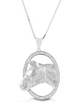 Kelly Herd Women's Oval Halter Horsehead Necklace
