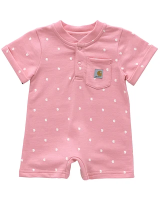 Carhartt Infant Girls' Logo Short Sleeve Snap Romper