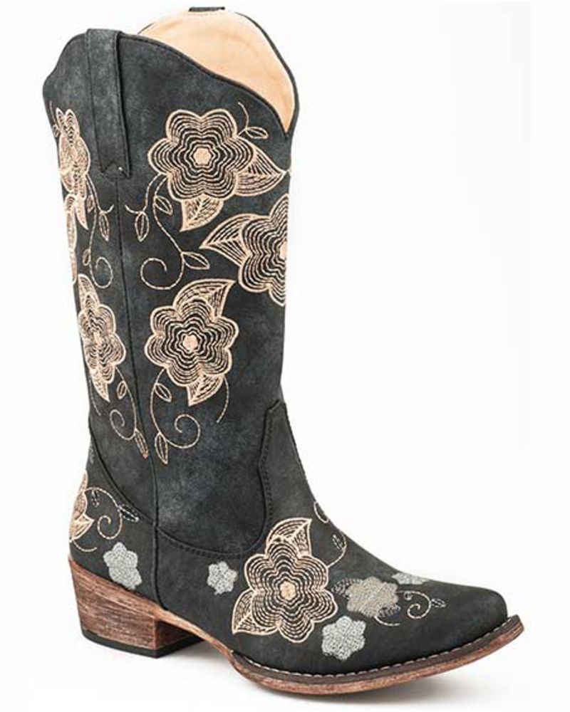 Roper Women's Riley Flowers Western Boots - Snip Toe