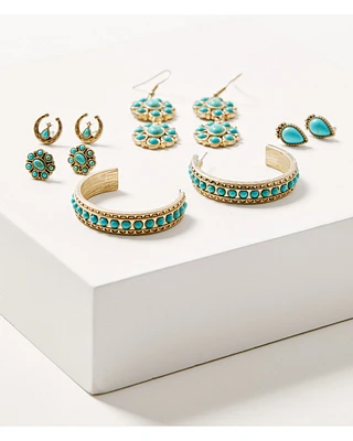 Shyanne Women's Summer Solstice Squash Blossom Earring Set - 5 Piece