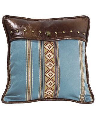 HiEnd Accents Ruidoso Blue Striped Throw Pillow