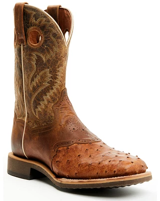 Dan Post Men's Exotic Full Quill Ostrich Western Boots - Broad Square Toe