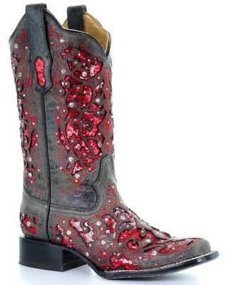 Corral Women's Sequin Inlay Western Boots - Square Toe
