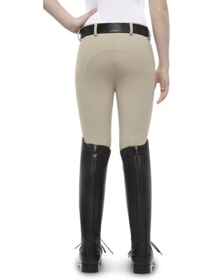 Ariat Girls' Olympia Low Rise Front-Zip Knee Patch Breeches