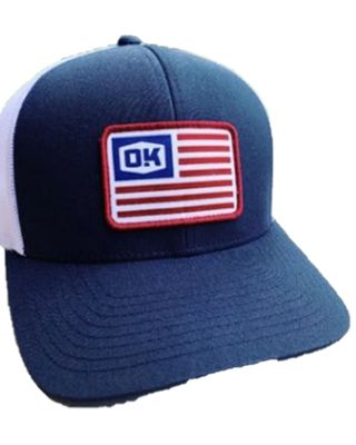 Okie Men's American Flag Patch Mesh-Back Ball Cap