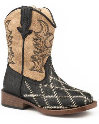 Roper Toddler Boys' Contrast Embroidery Western Boots - Square Toe