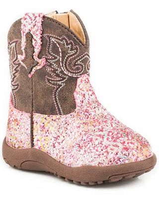 Roper Infant Girls' Glitter Southwestern Western Boots - Round Toe