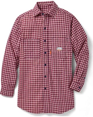 Rasco Men's FR Plaid Print Long Sleeve Button Down Work Shirt