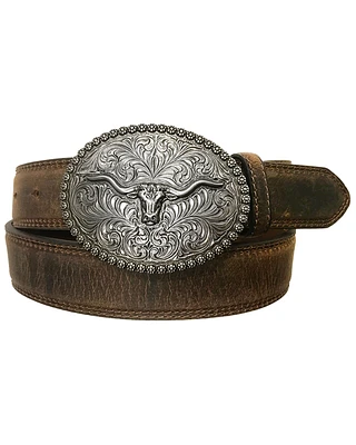 Cody James Men's Longhorn Berry Edge Buckle Belt