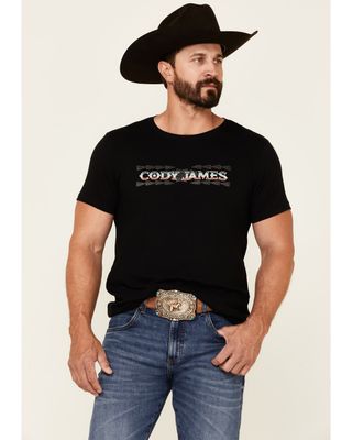Cody James Men's Black Southwestern Serape Logo Short Sleeve T-Shirt